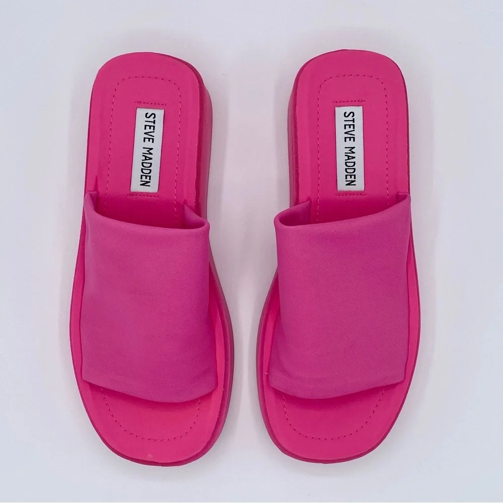 Steve Madden Pink Gimmee Platform Wedge Sandal